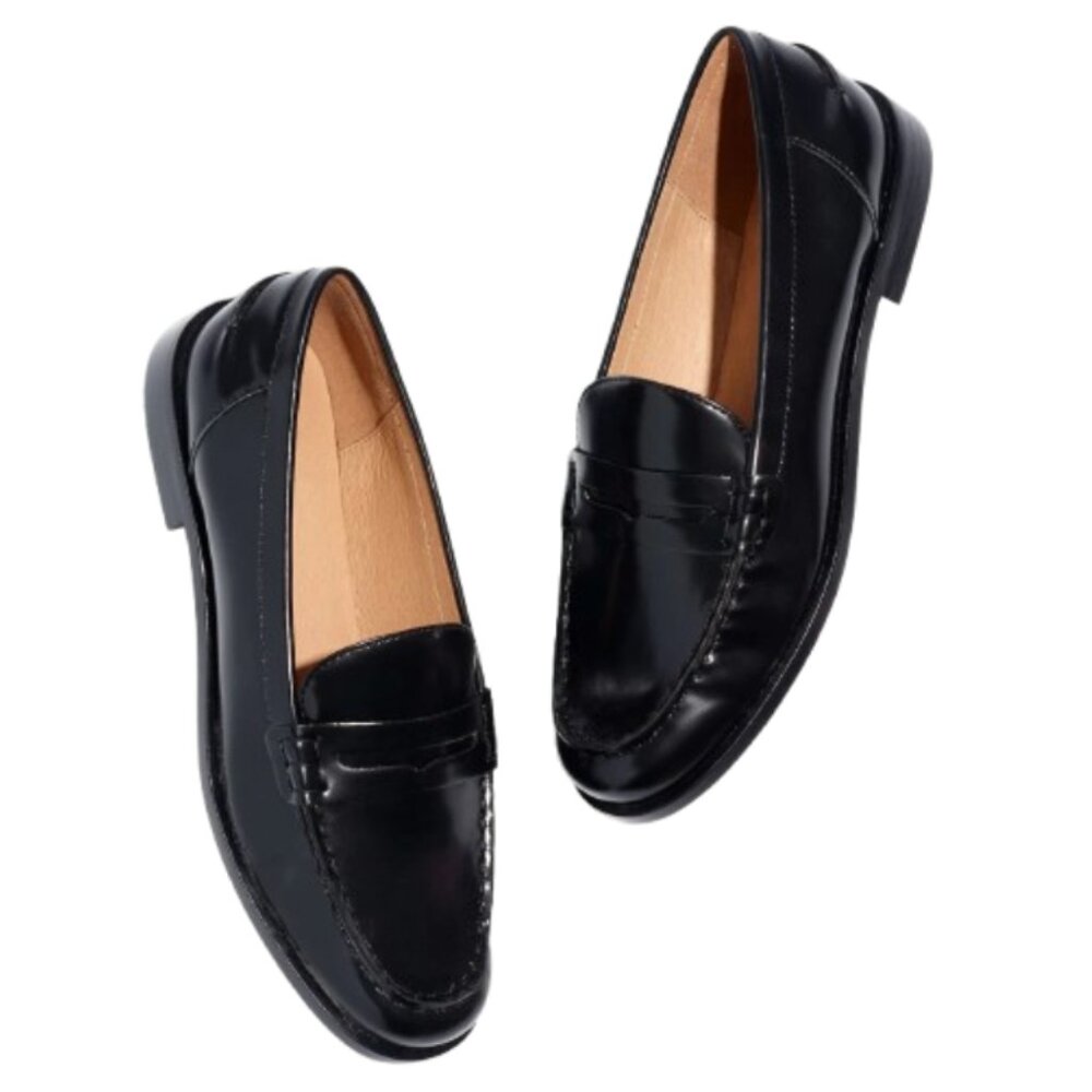 Madewell Black Leather Penny Loafers